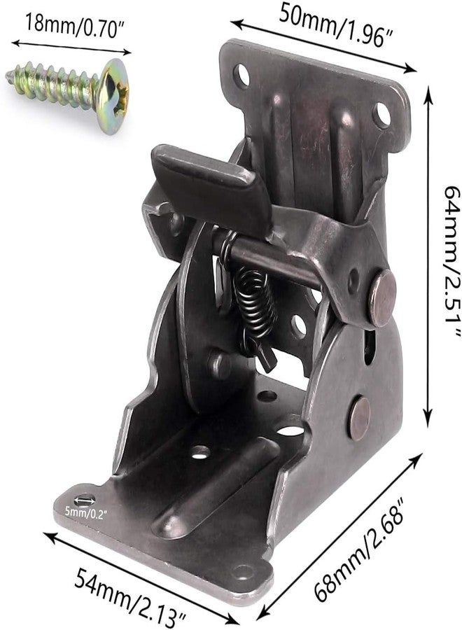 BYKOINE 90° Folding Table Leg Brackets - Heavy Duty Adjustable Self-Locking Furniture Hinges - Carbon Steel Support Hinge with Screws for Tables, Cabinets, Beds - Set of 4 - Image 3